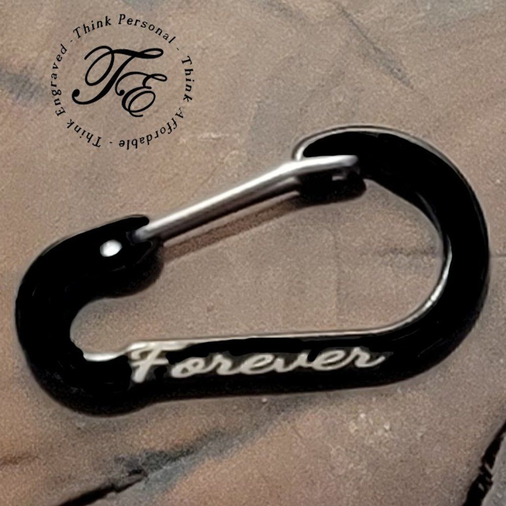 Personalized Engraved Carabiner Key Pear Shaped With Snap Hook